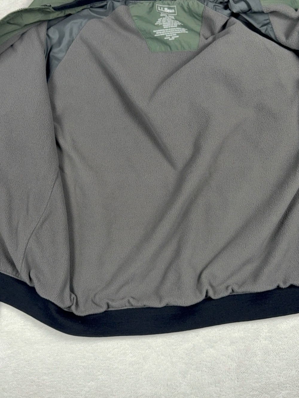 LL Bean 3-Season Waterproof olive green Fleece Lined Bomber Jacket Size XXXL Reg - Picture 10 of 13